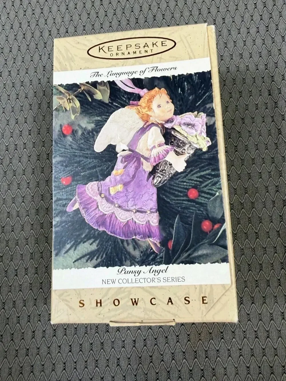 VTG 1996 Hallmark Keepsake Ornament Showcase Pansy Angel The Language of Flowers